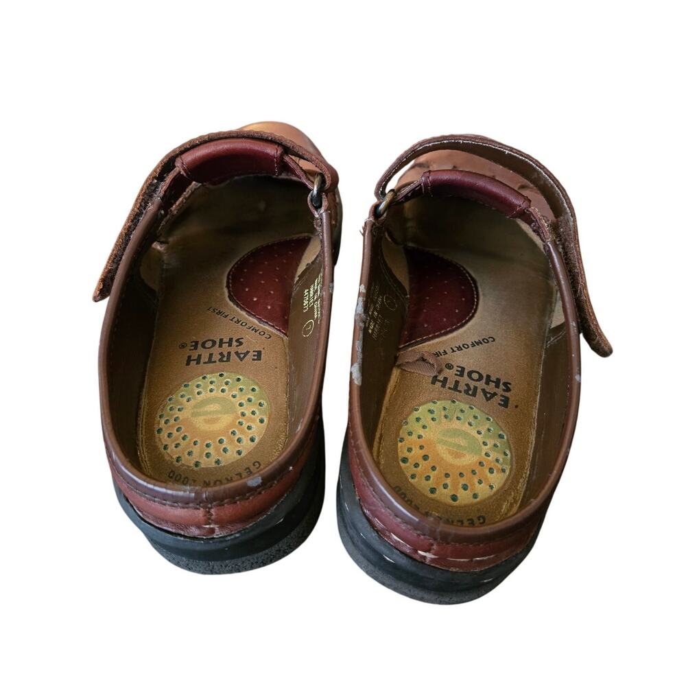 Chunky Fisherman Leather Mule Clog 7 Brown Earth Shoe Harriet Summer Boat Yacht - Picture 7 of 10